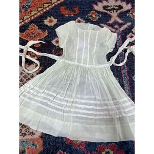 Vtg 50s JEAN DURAIN Hollywood Short Mint organza sheer Party Dress sz 5